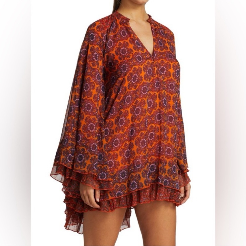 Free People Orange and Purple Tunic - Picture 3 of 9